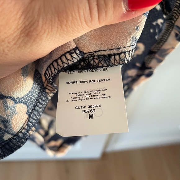 Navy Blue and Pink Floral Romper - Picture 5 of 5